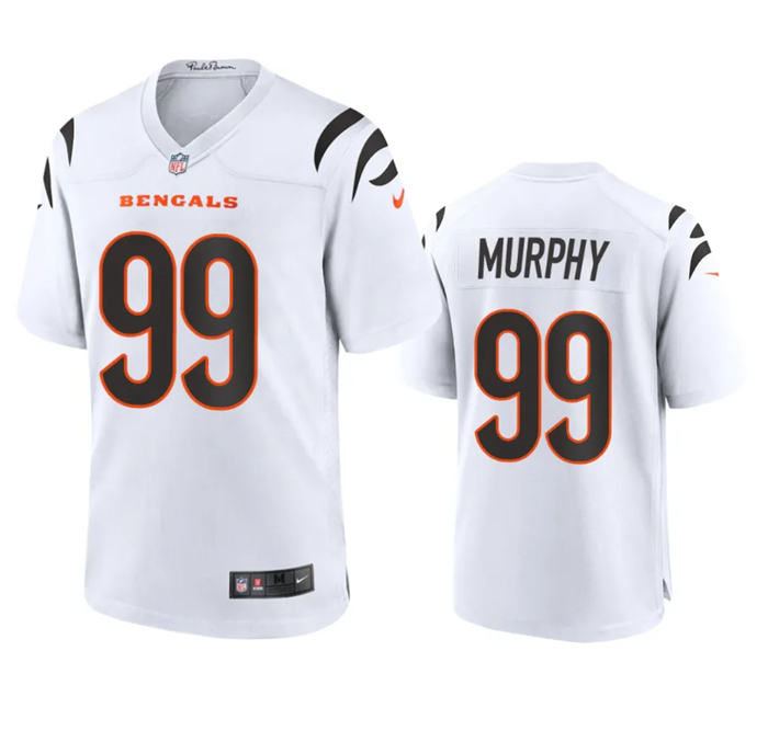 Men's Cincinnati Bengals #99 Myles Murphy white Stitched Game Jersey Men's Cincinnati Bengals #99 Myles Murphy white Stitched Game Jersey