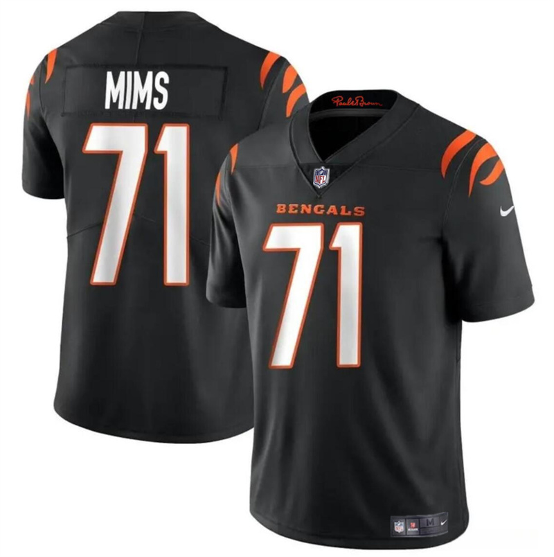 Men's Cincinnati Bengals #71 Amarius Mims Black 2024 Draft Vapor Untouchable Limited Stitched Jersey Men's Cincinnati Bengals #71 Amarius Mims Black 2024 Draft Vapor Untouchable Limited Stitched Jersey