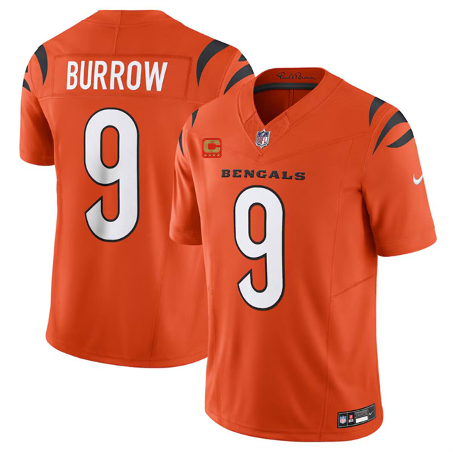 Men's Cincinnati Bengals #9 Joe Burrow Orange 2024 F.U.S.E With 4-star C Patch Vapor Untouchable Limited Stitched Jersey Men's Cincinnati Bengals #9 Joe Burrow Orange 2024 F.U.S.E With 4-star C Patch Vapor Untouchable Limited Stitched Jersey