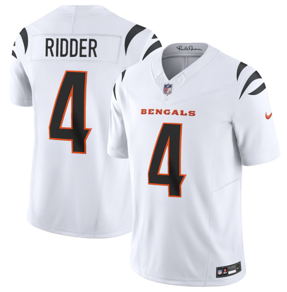 Men's Cincinnati Bengals #4 Desmond Ridder White 2025 F.U.S.E. Vapor Untouchable Limited Stitched Football Jersey