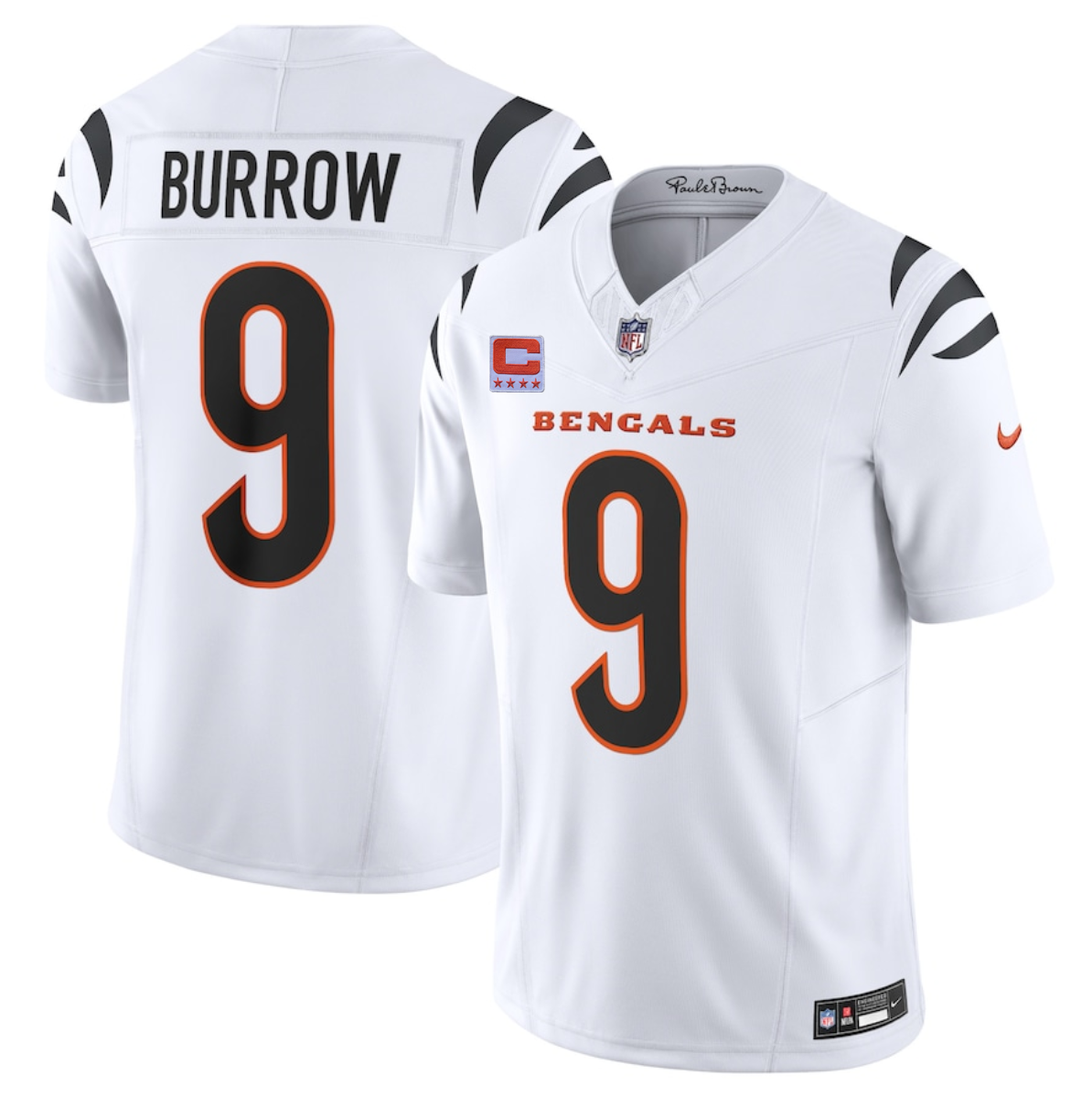 Men's Cincinnati Bengals #9 Joe Burrow White 2025 F.U.S.E. With 4-Star C Patch Vapor Untouchable Limited Stitched Football Jersey Men's Cincinnati Bengals #9 Joe Burrow White 2025 F.U.S.E. With 4-Star C Patch Vapor Untouchable Limited Stitched Football Jersey