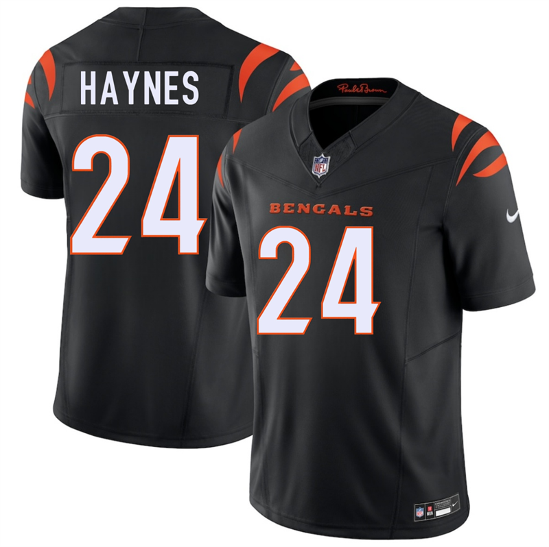 Men's Cincinnati Bengals #24 Jamal Haynes Black 2026 Draft F.U.S.E. Vapor Untouchable Limited Stitched Football Jersey