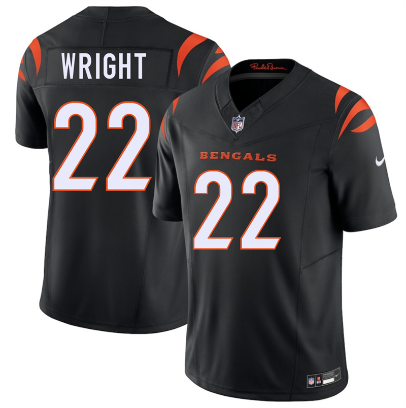 Men's Cincinnati Bengals #22 Ceyair Wright Black 2026 Draft F.U.S.E. Vapor Untouchable Limited Stitched Football Jersey