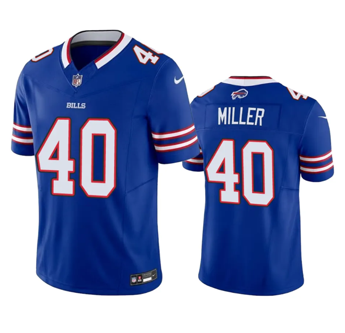 Men's Buffalo Bills #40 Von Miller Blue 2023 F.U.S.E. Vapor Untouchable Limited Stitched Jersey Men's Buffalo Bills #40 Von Miller Blue 2023 F.U.S.E. Vapor Untouchable Limited Stitched Jersey