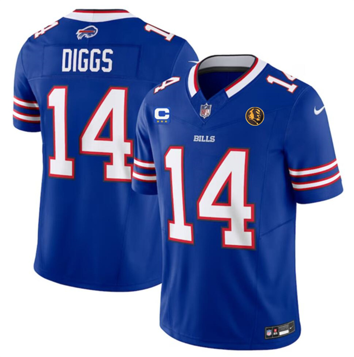 Men's Buffalo Bills #14 Stefon Diggs Blue 2023 F.U.S.E. With 3-star C Ptach And John Madden Patch Vapor Limited Stitched Football Jersey Men's Buffalo Bills #14 Stefon Diggs Blue 2023 F.U.S.E. With 3-star C Ptach And John Madden Patch Vapor Limited Stitched Football Jersey