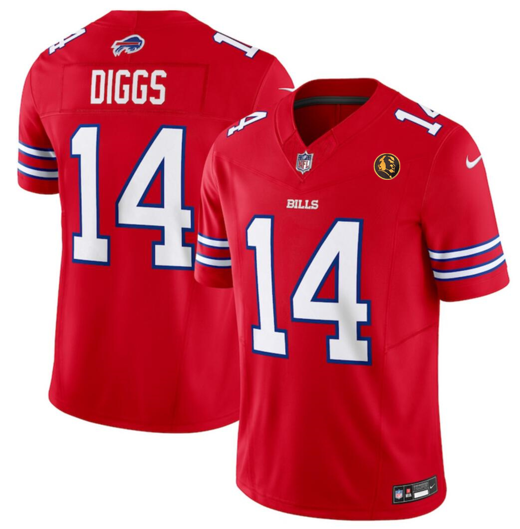 Men's Buffalo Bills #14 Stefon Diggs Red 2023 F.U.S.E. With John Madden Patch Vapor Limited Stitched Football Jersey Men's Buffalo Bills #14 Stefon Diggs Red 2023 F.U.S.E. With John Madden Patch Vapor Limited Stitched Football Jersey