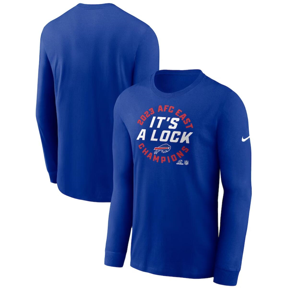 Men's Buffalo Bills Royal 2023 AFC East Division Champions Locker Room Trophy Collection Long Sleeve T-Shirt Men's Buffalo Bills Royal 2023 AFC East Division Champions Locker Room Trophy Collection Long Sleeve T-Shirt