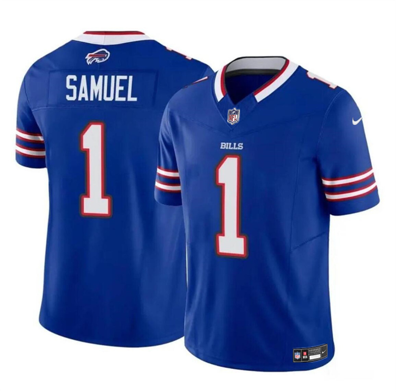 Men's Buffalo Bills #1 Curtis Samuel Blue 2023 F.U.S.E. Vapor Untouchable Limited Stitched Football Jersey Men's Buffalo Bills #1 Curtis Samuel Blue 2023 F.U.S.E. Vapor Untouchable Limited Stitched Football Jersey
