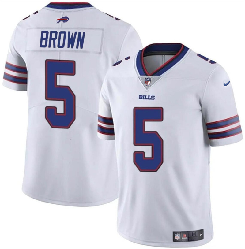 Men's Buffalo Bills #5 Anthony Brown White 2024 Vapor Untouchable Limited Stitched Football Jersey Men's Buffalo Bills #5 Anthony Brown White 2024 Vapor Untouchable Limited Stitched Football Jersey