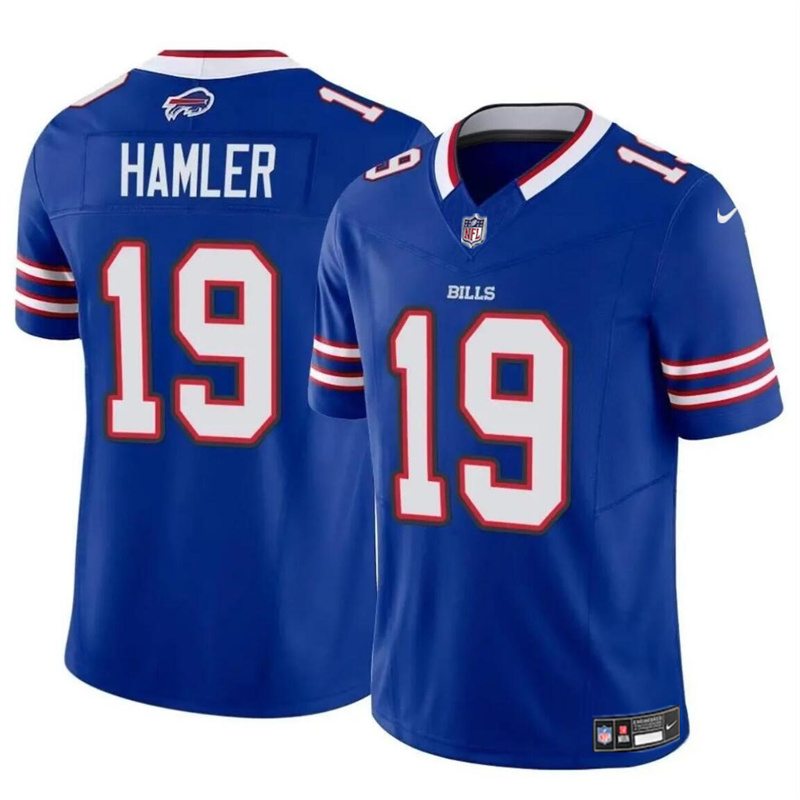 Men's Buffalo Bills #19 KJ Hamler Blue 2024 F.U.S.E. Vapor Untouchable Limited Stitched Football Jersey Men's Buffalo Bills #19 KJ Hamler Blue 2024 F.U.S.E. Vapor Untouchable Limited Stitched Football Jersey