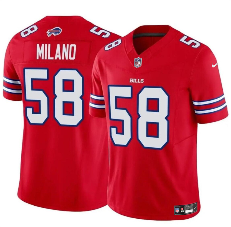Men's Buffalo Bills #58 Matt Milano Red 2024 F.U.S.E. Vapor Untouchable Limited Stitched Football Jersey Men's Buffalo Bills #58 Matt Milano Red 2024 F.U.S.E. Vapor Untouchable Limited Stitched Football Jersey