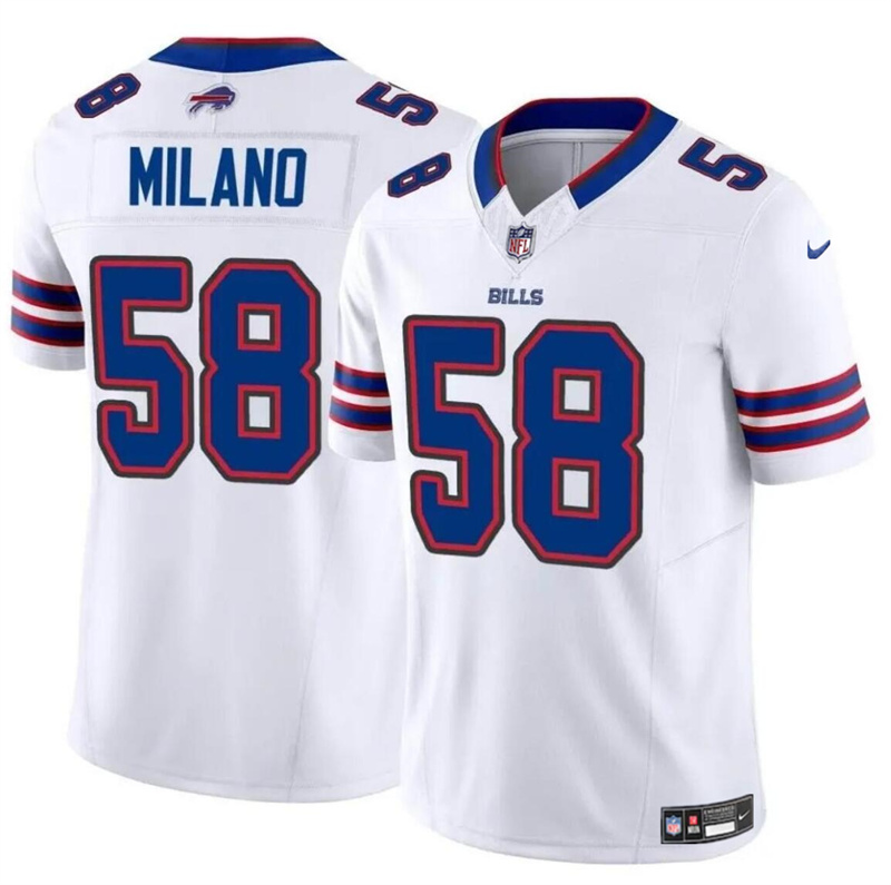 Men's Buffalo Bills #58 Matt Milano White 2024 F.U.S.E. Vapor Untouchable Limited Stitched Football Jersey Men's Buffalo Bills #58 Matt Milano White 2024 F.U.S.E. Vapor Untouchable Limited Stitched Football Jersey