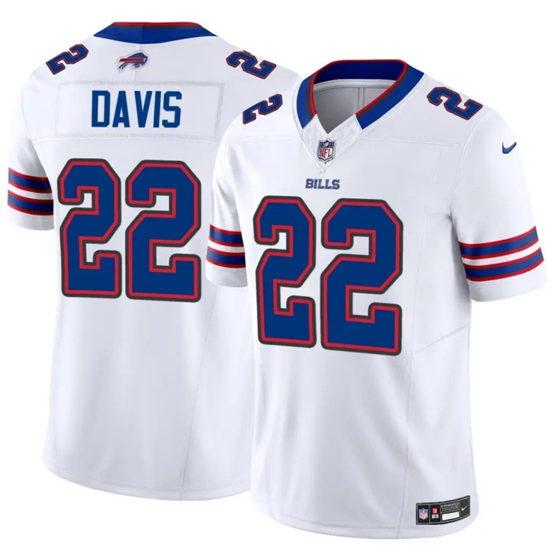Men's Buffalo Bills #22 Ray Davis White 2024 F.U.S.E. Vapor Untouchable Limited Stitched Football Jersey Men's Buffalo Bills #22 Ray Davis White 2024 F.U.S.E. Vapor Untouchable Limited Stitched Football Jersey