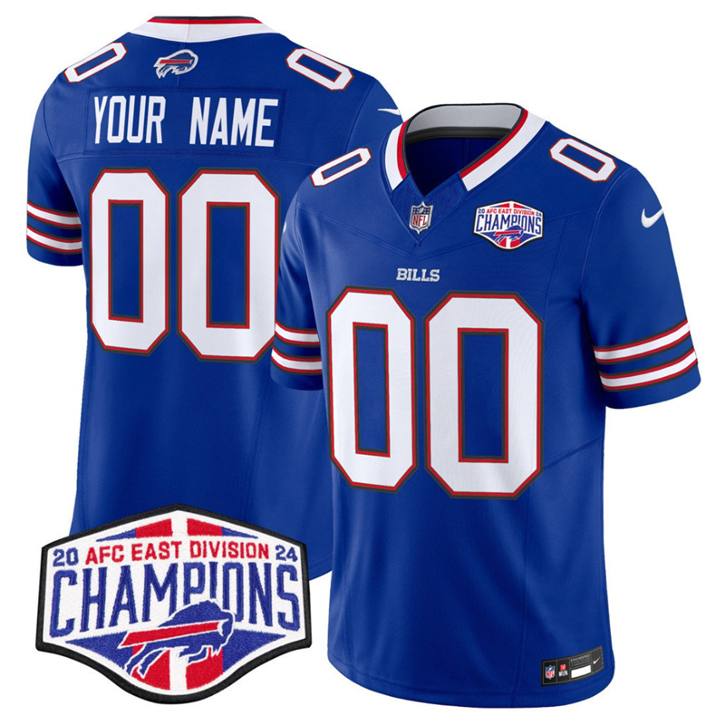 Men's Buffalo Bills ACTIVE PLAYER Custom Royal F.U.S.E. 2024 AFC East Division Champions Vapor Limited Stitched Football Jersey Men's Buffalo Bills ACTIVE PLAYER Custom Royal F.U.S.E. 2024 AFC East Division Champions Vapor Limited Stitched Football Jersey