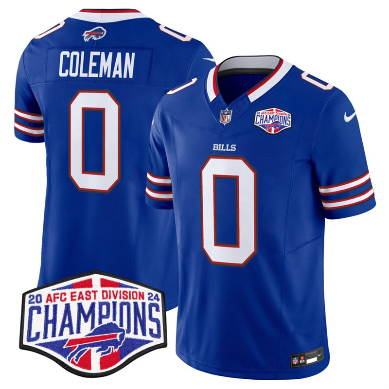 Men's Buffalo Bills #0 Keon Coleman Royal F.U.S.E. 2024 AFC East Division Champions Vapor Limited Stitched Football Jersey Men's Buffalo Bills #0 Keon Coleman Royal F.U.S.E. 2024 AFC East Division Champions Vapor Limited Stitched Football Jersey