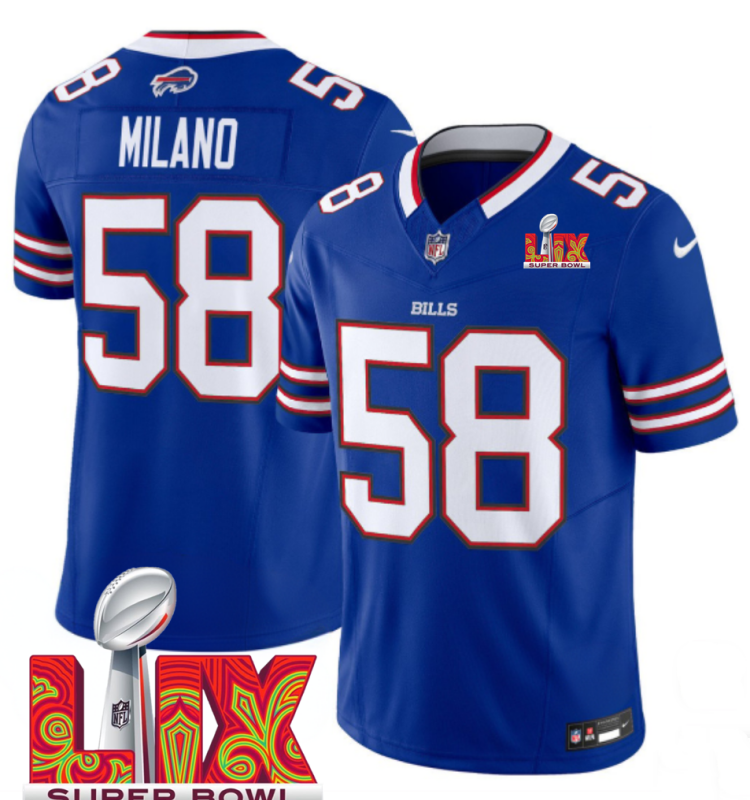 Men's Buffalo Bills #58 Matt Milano Royal F.U.S.E. 24/25 Super Bowl LIX Vapor Untouchable Limited Stitched Football Jersey Men's Buffalo Bills #58 Matt Milano Royal F.U.S.E. 24/25 Super Bowl LIX Vapor Untouchable Limited Stitched Football Jersey