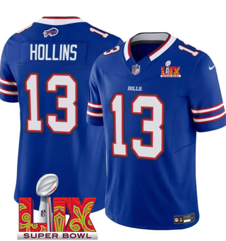 Men's Buffalo Bills #13 Mack Hollins Royal F.U.S.E. 24/25 Super Bowl LIX Vapor Untouchable Limited Stitched Football Jersey Men's Buffalo Bills #13 Mack Hollins Royal F.U.S.E. 24/25 Super Bowl LIX Vapor Untouchable Limited Stitched Football Jersey
