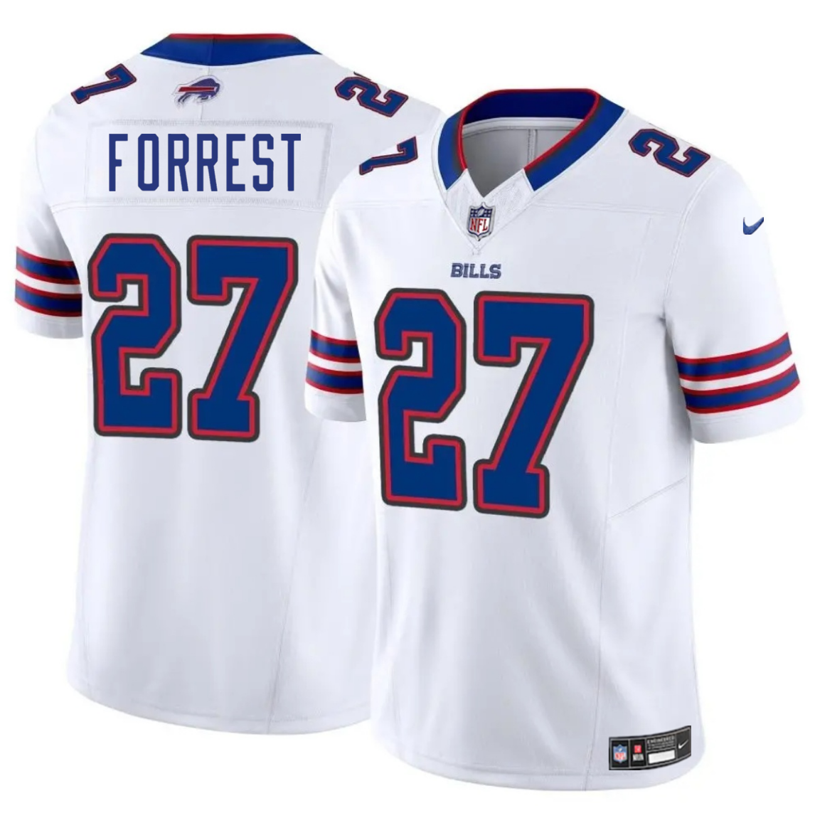 Men's Buffalo Bills #27 Darrick Forrest White 2025 F.U.S.E. Vapor Untouchable Limited Stitched Football Jersey Men's Buffalo Bills #27 Darrick Forrest White 2025 F.U.S.E. Vapor Untouchable Limited Stitched Football Jersey