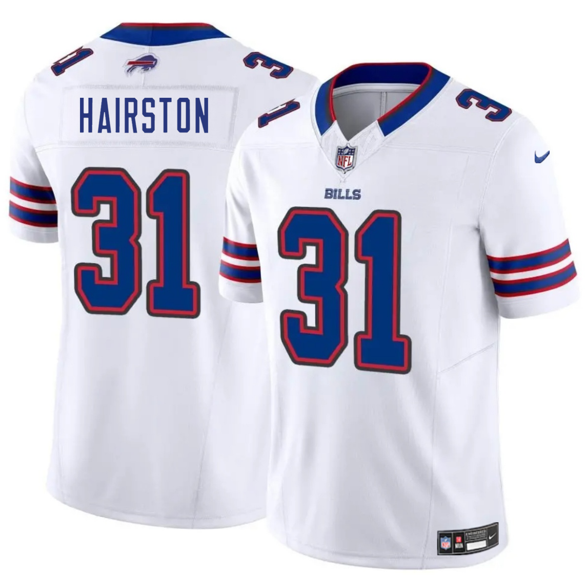 Men's Buffalo Bills #31 Maxwell Hairston White 2025 Draft F.U.S.E. Vapor Untouchable Limited Stitched Football Jersey Men's Buffalo Bills #31 Maxwell Hairston White 2025 Draft F.U.S.E. Vapor Untouchable Limited Stitched Football Jersey