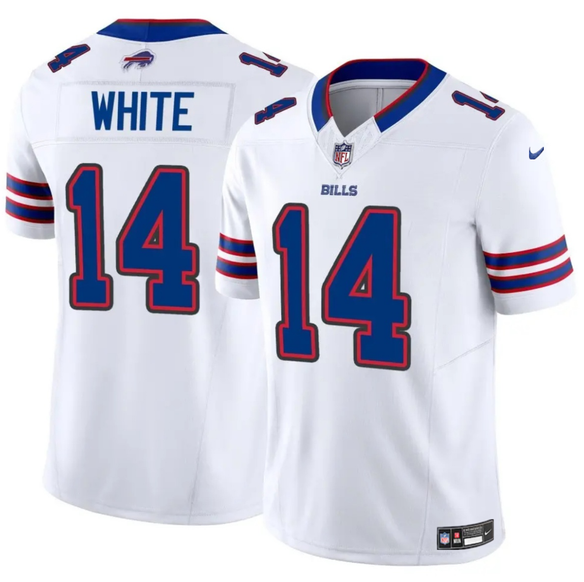 Men's Buffalo Bills #14 Mike White White 2025 F.U.S.E. Vapor Untouchable Limited Stitched Football Jersey Men's Buffalo Bills #14 Mike White White 2025 F.U.S.E. Vapor Untouchable Limited Stitched Football Jersey