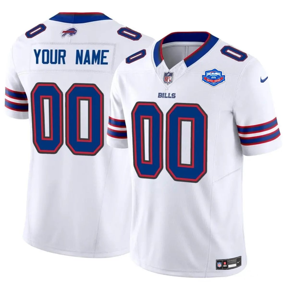 Men's Buffalo Bills Active Player Custom White 2025 F.U.S.E. With Farewell Patch Vapor Untouchable Limited Stitched Football Jersey