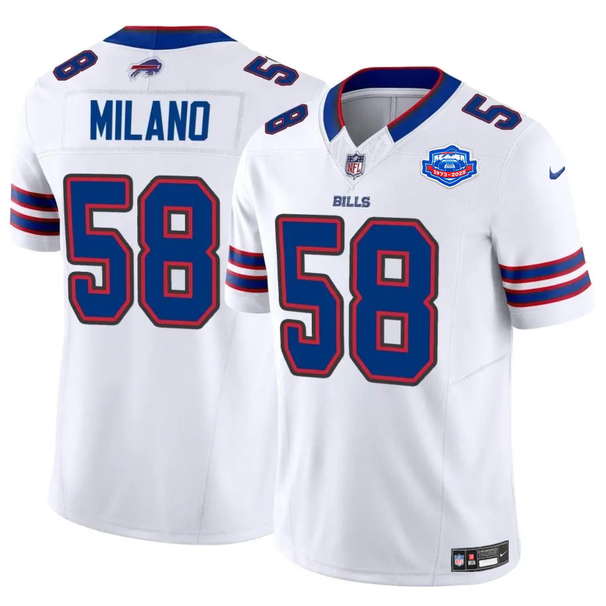 Men's Buffalo Bills #58 Matt Milano Matt Milano White 2025 F.U.S.E. With Farewell Patch Vapor Untouchable Limited Stitched Football Jersey