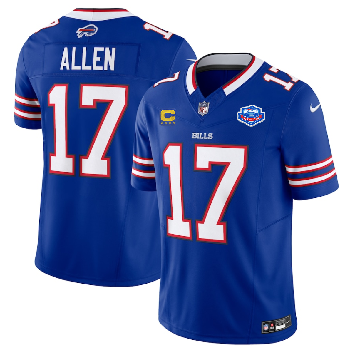 Men's Buffalo Bills #17 Josh Allen Blue 2025 F.U.S.E. With Farewell Patch And 4-Star C Patch Vapor Untouchable Limited Stitched Football Jersey Men's Buffalo Bills #17 Josh Allen Blue 2025 F.U.S.E. With Farewell Patch And 4-Star C Patch Vapor Untouchable Limited Stitched Football Jersey