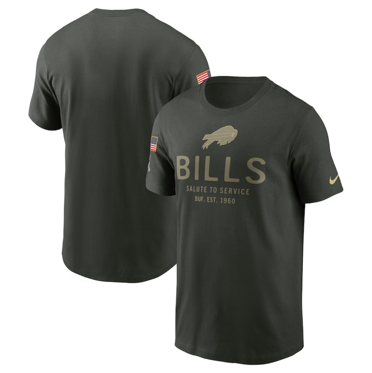 Men's Buffalo Bills Forest Green 2025 Salute to Service Sideline Primary Edge Dri-FIT T-Shirt Men's Buffalo Bills Forest Green 2025 Salute to Service Sideline Primary Edge Dri-FIT T-Shirt