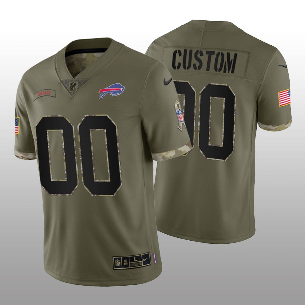 Men's Buffalo Bills ACTIVE PLAYER Custom Olive 2022 Salute To Service Limited Stitched Jersey Men's Buffalo Bills ACTIVE PLAYER Custom Olive 2022 Salute To Service Limited Stitched Jersey