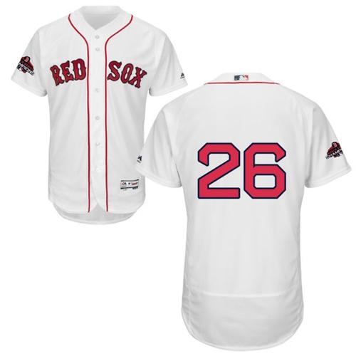 Red Sox #26 Wade Boggs White Flexbase Authentic Collection 2018 World Series Champions Stitched MLB Jersey Red Sox #26 Wade Boggs White Flexbase Authentic Collection 2018 World Series Champions Stitched MLB Jersey