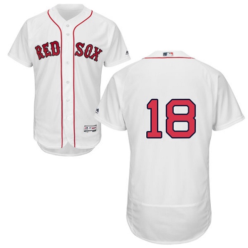 Red Sox #18 Mitch Moreland White Flexbase Authentic Collection Stitched MLB Jersey Red Sox #18 Mitch Moreland White Flexbase Authentic Collection Stitched MLB Jersey