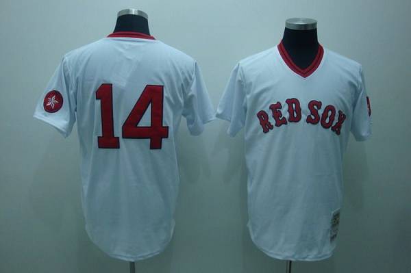 Mitchell and Ness Red Sox #14 Jim Rice Stitched White Throwback MLB Jersey Mitchell and Ness Red Sox #14 Jim Rice Stitched White Throwback MLB Jersey