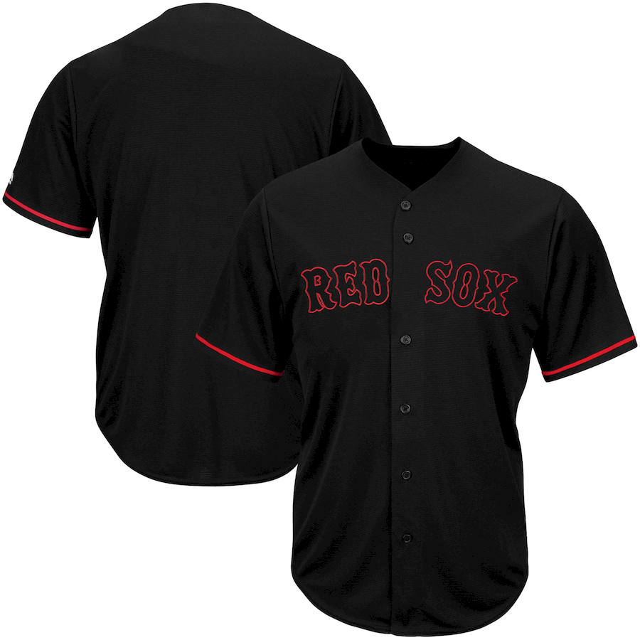Boston Red Sox Majestic Big & Tall Pop Fashion V-Neck Jersey Black Boston Red Sox Majestic Big & Tall Pop Fashion V-Neck Jersey Black