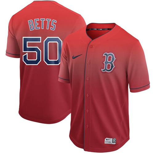 Nike Red Sox #50 Mookie Betts Red Fade Authentic Stitched MLB Jersey Nike Red Sox #50 Mookie Betts Red Fade Authentic Stitched MLB Jersey