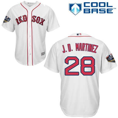 Red Sox #28 J. D. Martinez White New Cool Base 2018 World Series Stitched MLB Jersey Red Sox #28 J. D. Martinez White New Cool Base 2018 World Series Stitched MLB Jersey