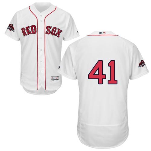 Red Sox #41 Chris Sale White Flexbase Authentic Collection 2018 World Series Champions Stitched MLB Jersey Red Sox #41 Chris Sale White Flexbase Authentic Collection 2018 World Series Champions Stitched MLB Jersey