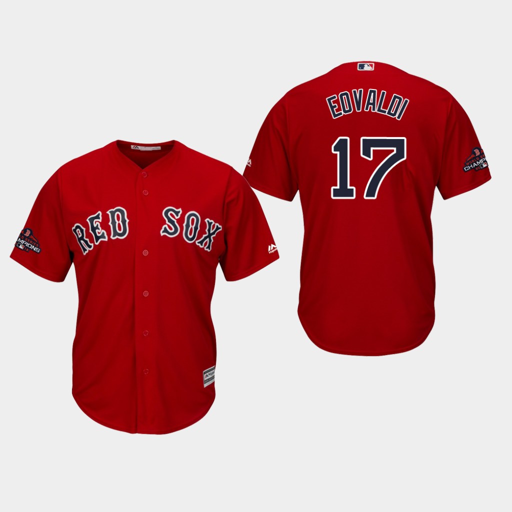 Red Sox #17 Nathan Eovaldi Red New Cool Base 2018 World Series Champions Stitched MLB Jersey Red Sox #17 Nathan Eovaldi Red New Cool Base 2018 World Series Champions Stitched MLB Jersey