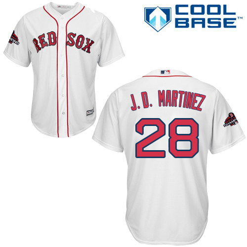 Red Sox #28 J. D. Martinez White New Cool Base 2018 World Series Champions Stitched MLB Jersey Red Sox #28 J. D. Martinez White New Cool Base 2018 World Series Champions Stitched MLB Jersey