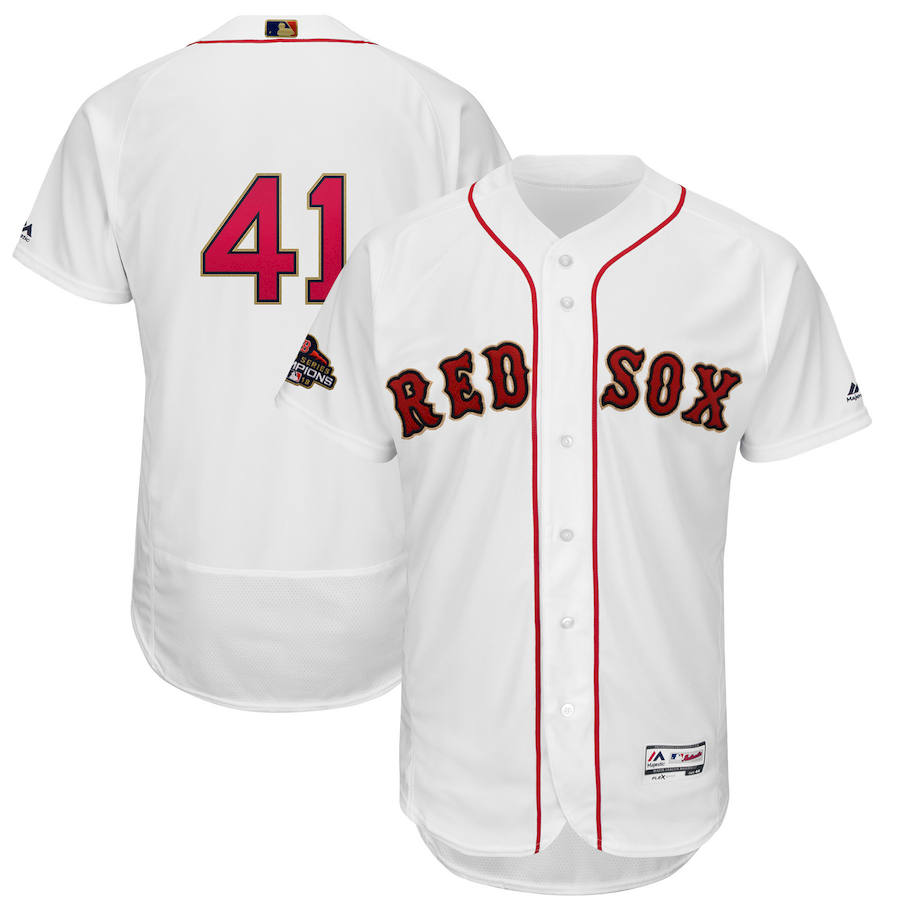 Boston Red Sox #41 Chris Sale Majestic 2019 Gold Program Flex Base Player Jersey White Boston Red Sox #41 Chris Sale Majestic 2019 Gold Program Flex Base Player Jersey White