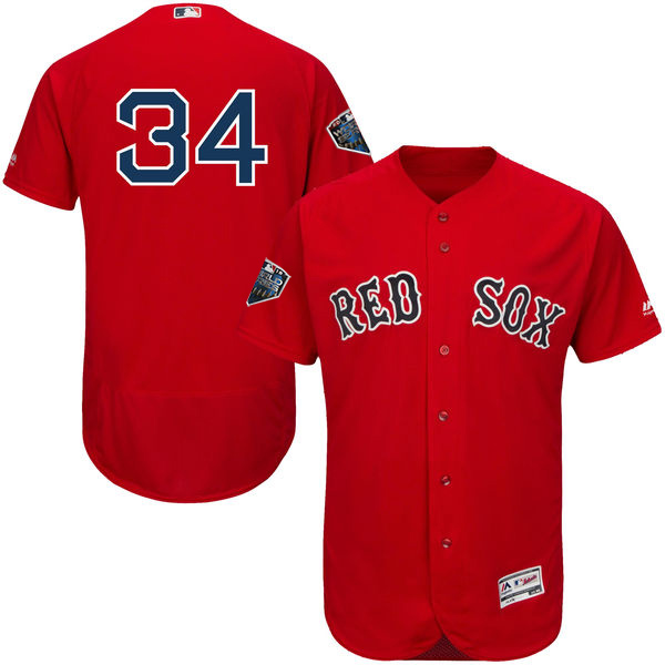 Red Sox #34 David Ortiz Red Flexbase Authentic Collection 2018 World Series Stitched MLB Jersey Red Sox #34 David Ortiz Red Flexbase Authentic Collection 2018 World Series Stitched MLB Jersey