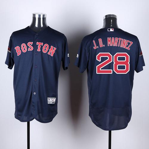 Red Sox #28 J. D. Martinez Navy Blue Flexbase Authentic Collection 2018 World Series Champions Stitched MLB Jersey Red Sox #28 J. D. Martinez Navy Blue Flexbase Authentic Collection 2018 World Series Champions Stitched MLB Jersey
