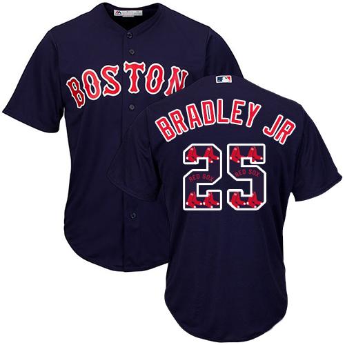 Red Sox #25 Jackie Bradley Jr Navy Blue Team Logo Fashion Stitched MLB Jersey Red Sox #25 Jackie Bradley Jr Navy Blue Team Logo Fashion Stitched MLB Jersey