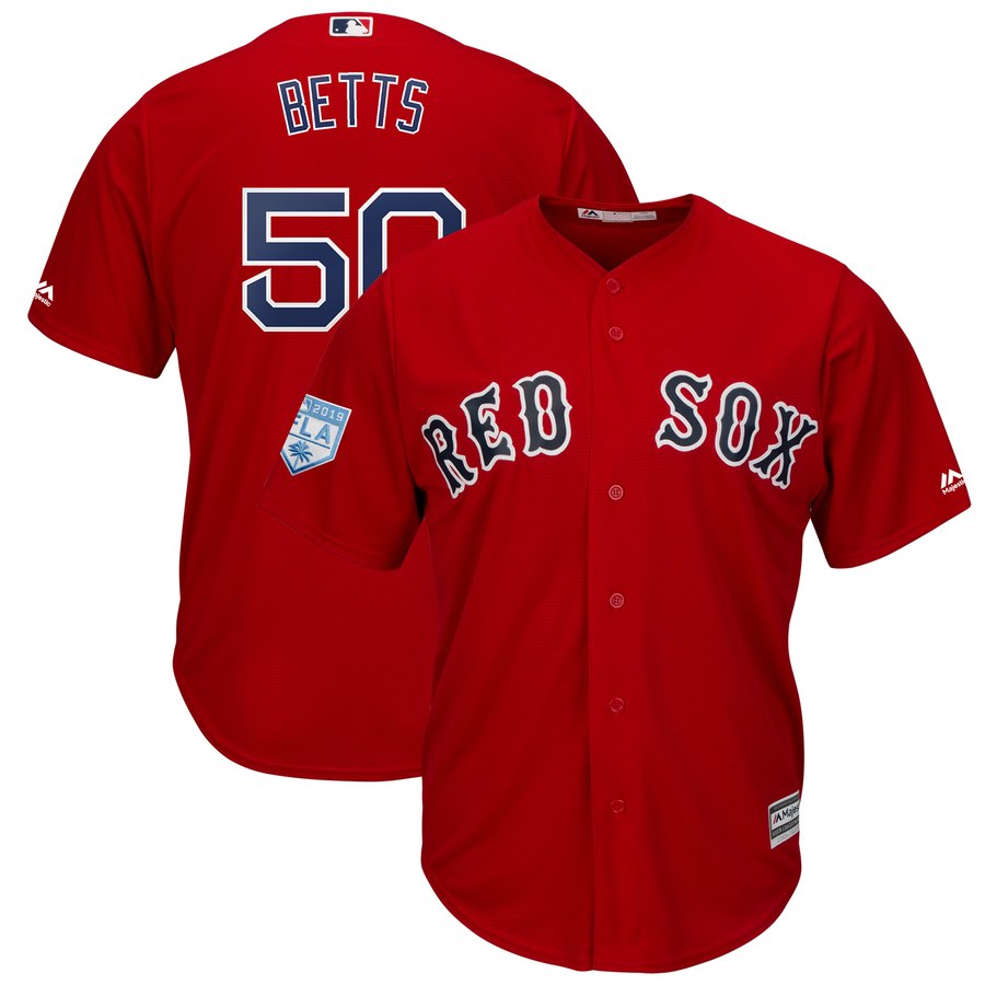 Red Sox #50 Mookie Betts Red 2019 Spring Training Cool Base Stitched MLB Jersey Red Sox #50 Mookie Betts Red 2019 Spring Training Cool Base Stitched MLB Jersey