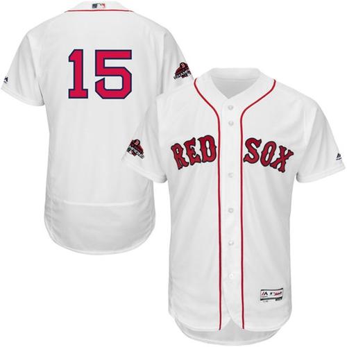 Red Sox #15 Dustin Pedroia White Flexbase Authentic Collection 2018 World Series Champions Stitched MLB Jersey Red Sox #15 Dustin Pedroia White Flexbase Authentic Collection 2018 World Series Champions Stitched MLB Jersey