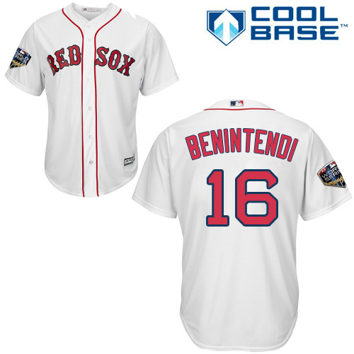 Red Sox #16 Andrew Benintendi White New Cool Base 2018 World Series Stitched MLB Jersey Red Sox #16 Andrew Benintendi White New Cool Base 2018 World Series Stitched MLB Jersey