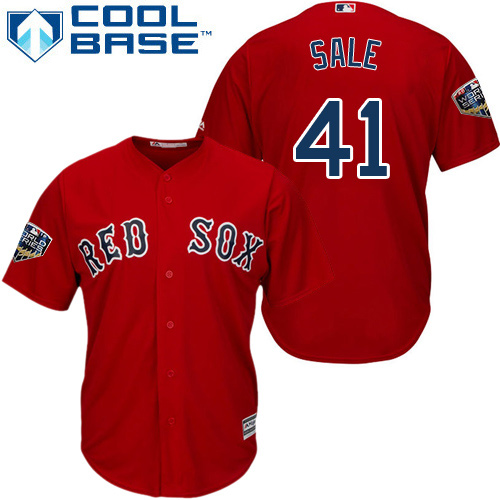Red Sox #41 Chris Sale Red New Cool Base 2018 World Series Stitched MLB Jersey Red Sox #41 Chris Sale Red New Cool Base 2018 World Series Stitched MLB Jersey