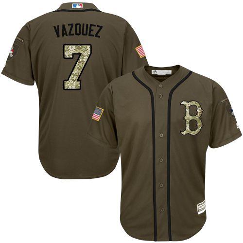Red Sox #7 Christian Vazquez Green Salute to Service Stitched MLB Jersey Red Sox #7 Christian Vazquez Green Salute to Service Stitched MLB Jersey