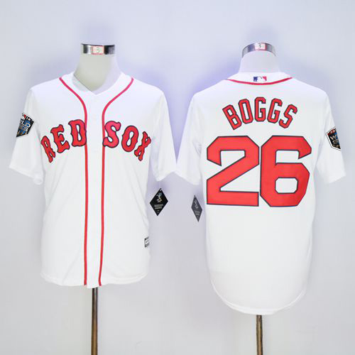 Red Sox #26 Wade Boggs White New Cool Base 2018 World Series Stitched MLB Jersey Red Sox #26 Wade Boggs White New Cool Base 2018 World Series Stitched MLB Jersey