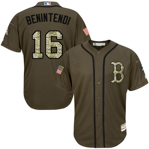 Red Sox #16 Andrew Benintendi Green Salute to Service Stitched MLB Jersey Red Sox #16 Andrew Benintendi Green Salute to Service Stitched MLB Jersey