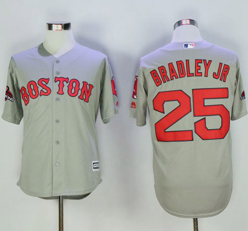 Red Sox #25 Jackie Bradley Jr Grey New Cool Base 2018 World Series Champions Stitched MLB Jersey Red Sox #25 Jackie Bradley Jr Grey New Cool Base 2018 World Series Champions Stitched MLB Jersey